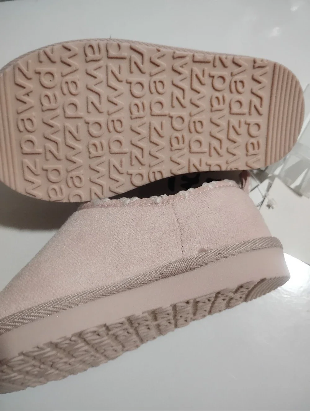 Tano Soft Pink Plush-Lined Kids One Piece Slippers